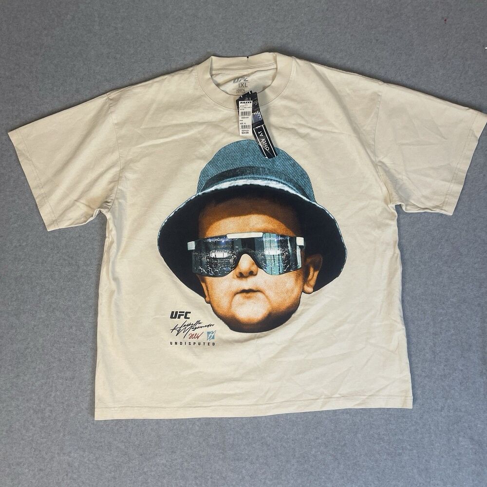 UFC Hasbulla Official Licensed XL Shirt Beige MMA 100% Cotton NWT
